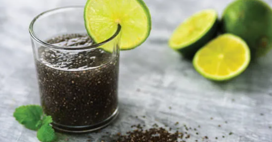 Chia seeds in water