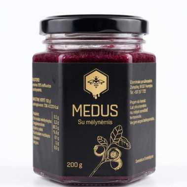 Medus su mėlynėmis 200 g.
